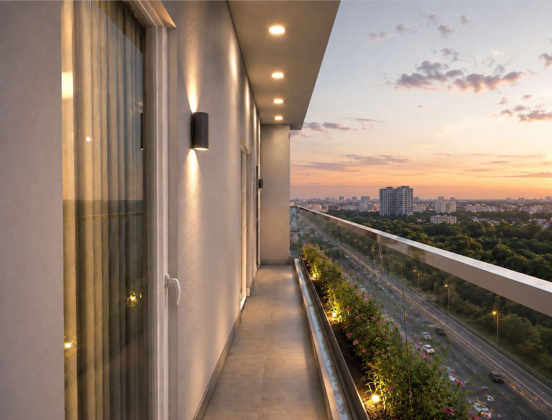 Balcony with expressway view